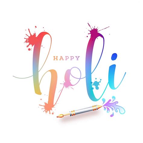 Premium Vector Stylish Colorful Text Happy Holi With Color Splash On