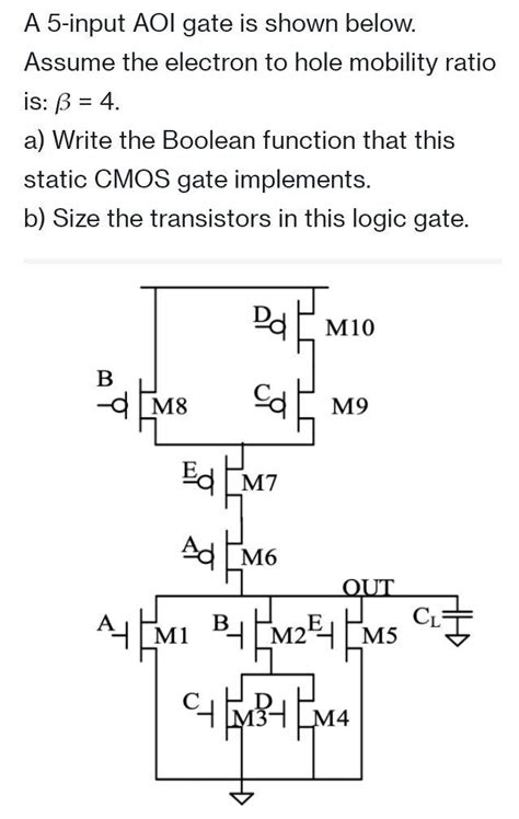 Solved A 5 Input Aoi Gate Is Shown Below Assume The