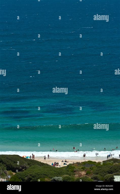 Bathers Enjoying The Beach At Yallingup One Of Western Australias Top