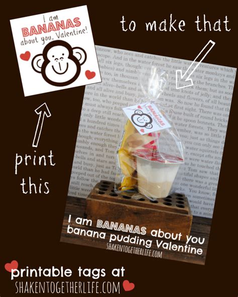 Bananas About You Valentine Banana Pudding Valentine Valentines Printables Valentines