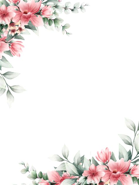 Watercolor Pink Flower Frame 12028172 Png