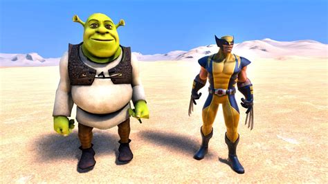 Shrek Vs Wolverine Ultimate Epic Battle Simulator Youtube