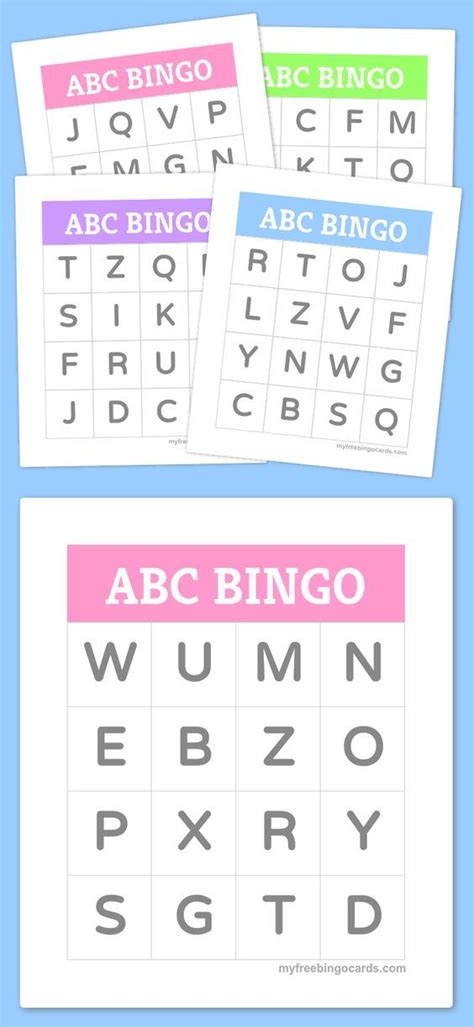 Free Printable Bingo Cards Abc For Kids Alphabet Bingo Learning The