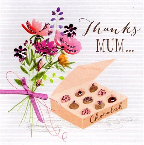 Thanks Mum Hand Finished Mothers Day Card Cards
