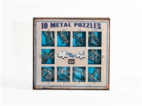 10 Metal Puzzles Set Blue Eureka Bv