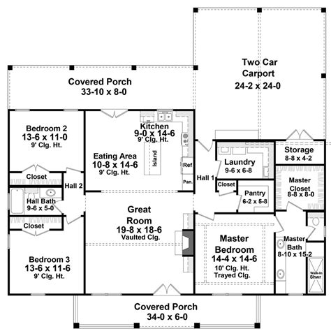 Farmhouse Style House Plan 3 Beds 2 Baths 1800 Sqft Plan 21 451