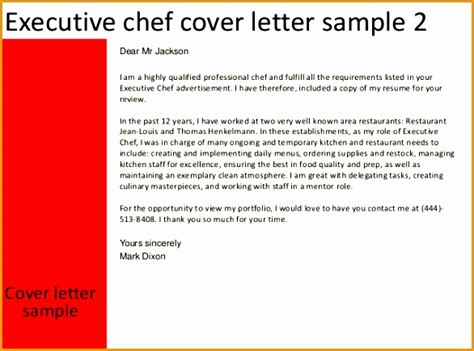 When writing a cover letter, be sure to reference the requirements listed in the job description. 8 Sample Executive Chef Cover Letter | Free Samples ...