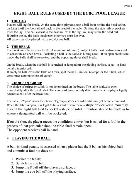 I was practicing last night, and something came to mind. 8 ball rules - BCBC Pool League | manualzz.com