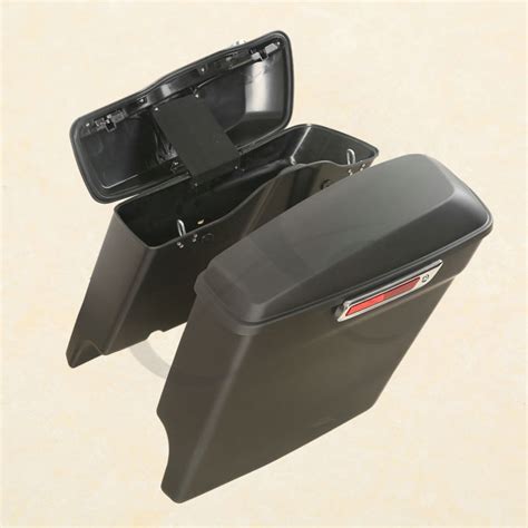 Matte Black Extended Stretched Hard Bags Saddlebags For Harley Hd
