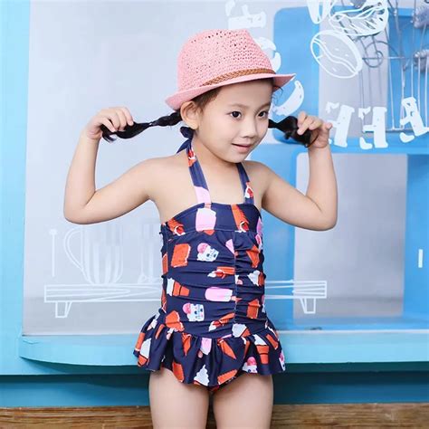 Bc1063 New Baby Girls Swimwear Kids Printed Swimsuit Bathing Suit 2017