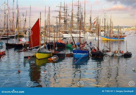 Sailing Boats And Stand In Port Stock Image Image Of Ships Sail 7785157