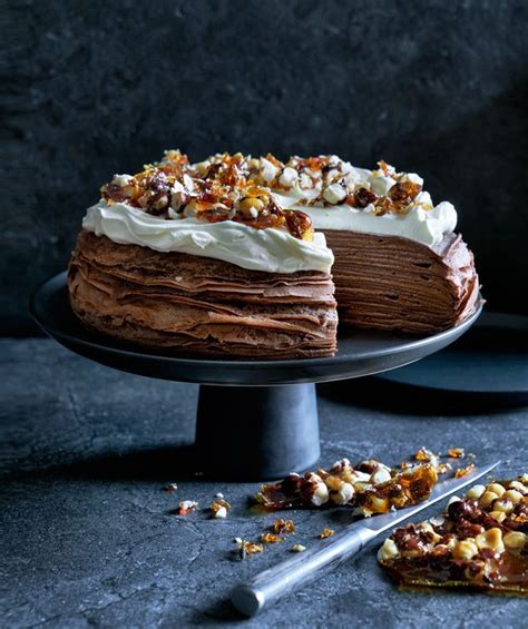 Spiced Chocolate Crepe Cake With Chocolate Mousse Praline Cake