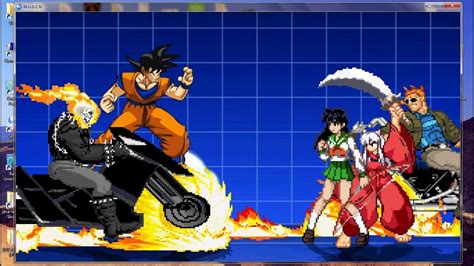 Goku And Ghost Rider Vs Kagome And Inyusha Mugen Youtube