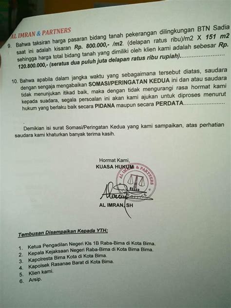 Dapatkah aktivis lsm tersebut menjadi kuasa hukumnya di kepolisian? Contoh Surat Somasi Lsm - Nusagates