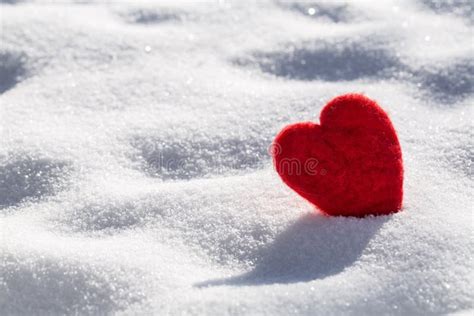 Valentines Day Love Heart In Snow Stock Photo Image Of Purple Warm