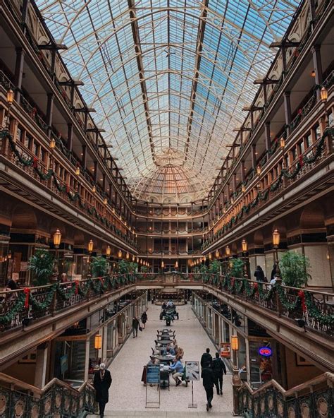 First Indoor Shopping Center In The Us The Arcade Cleveland