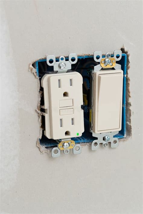 Installing Light Switch After Home Renovation Stock Image Image Of