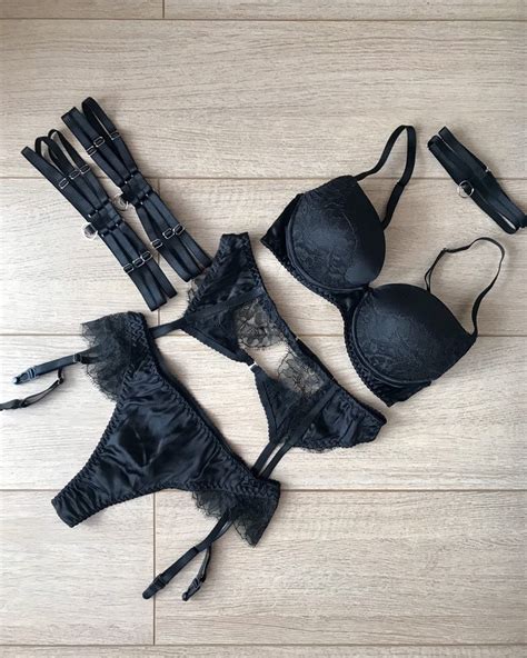 Black Silk Lingerie Set Sexy Lingerie String Lingerie Plus Etsy