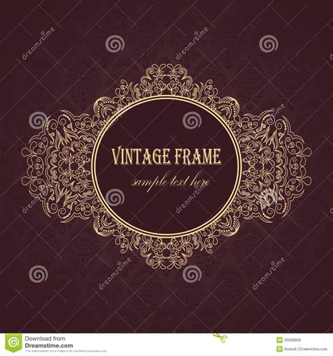 Gold Vintage Frame Stock Vector Illustration Of Gold 25008059