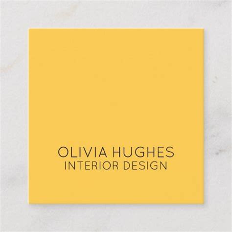Modern Elegant Yellow Orange Interior Design Square Business Card