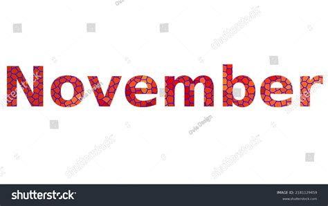 November Typography Text Banner Word November Stock Illustration