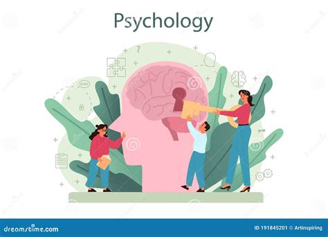Psychology Concept Mental And Emotional Health Studying Stock Vector