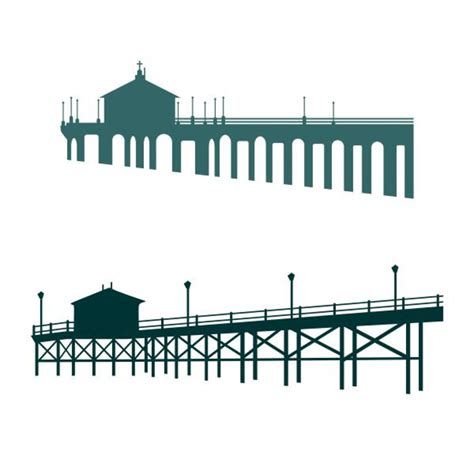 Ocean Pier Beach Cuttable Design Svg Png Dxf And Eps Designs Etsy