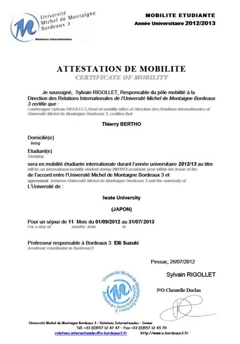 Certificat De Travail