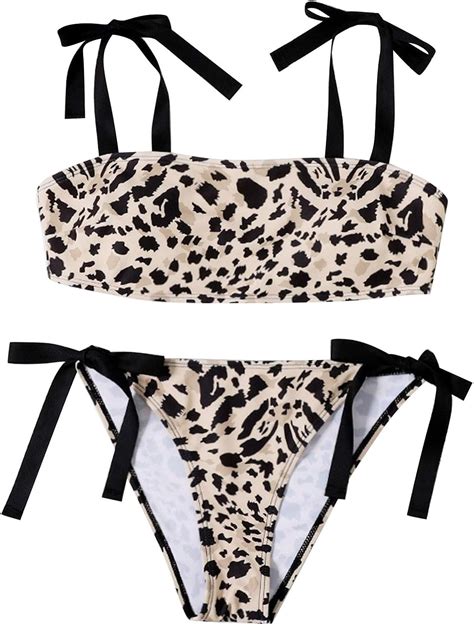 Amazon Com Women Swimsuits Bikinis Fashion Leopard Striped Print Sexy