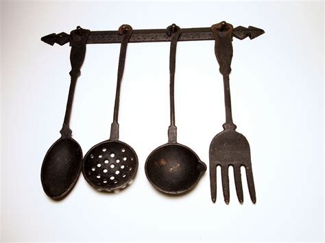 utensils iron kitchen cast spoons fork