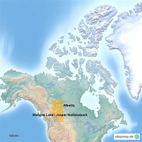 Stepmap Albertajaspermaligne Lake Landkarte Für Kanada