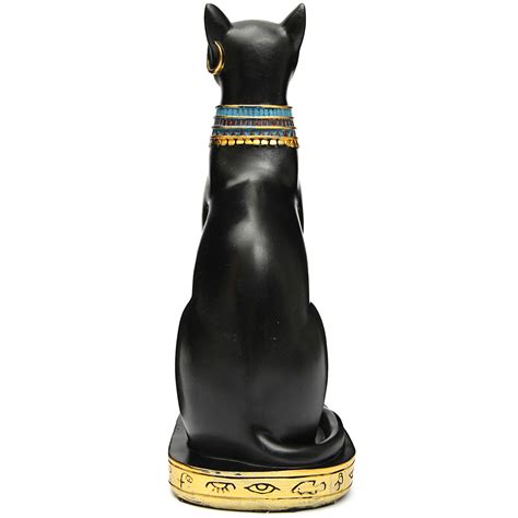 new 9 6inch resin vintage egyptian bastet goddess figurine black cat pharaoh statue epoxy