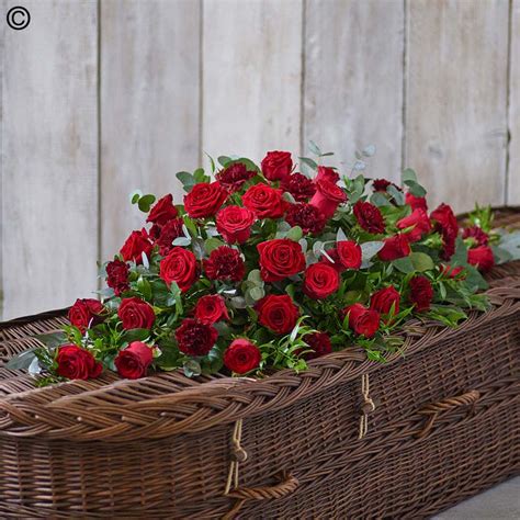 Rose And Carnation Casket Spray Red Sweeneys Florist