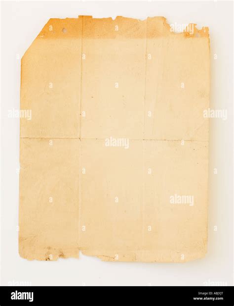 Old Piece Of Paper With Crease Lines Stock Photo Alamy
