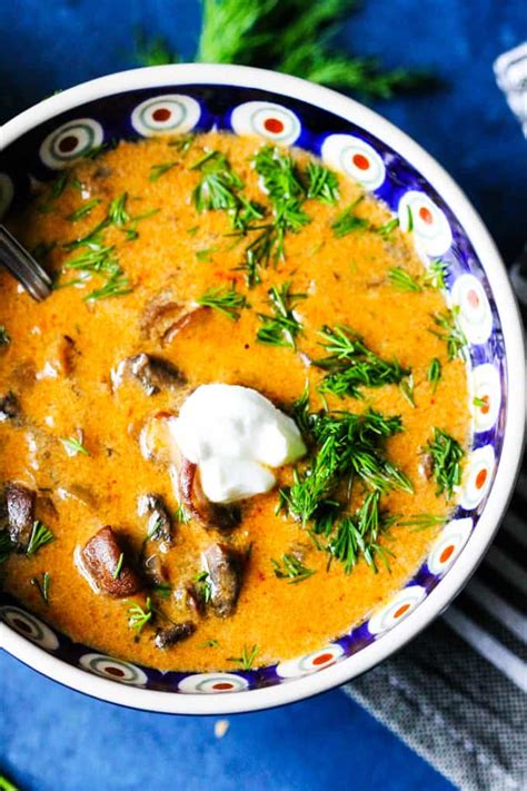Cream of mushroom soup with step by step photos and video. Hungarian Mushroom Soup with Fresh Dill - Eating European