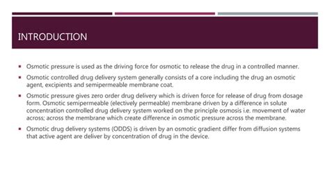 Osmotic Activated Drug Delivery System Ppt