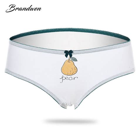 brandwen 2017 women sweet panties comfort cotton seamless pear print briefs breathable lingerie