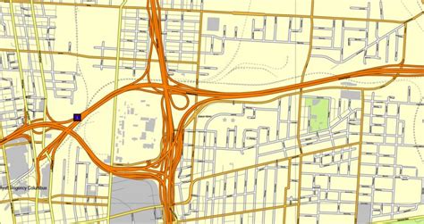 Columbus Ohio Us Exact Vector Map Adobe Illustrator Editable City