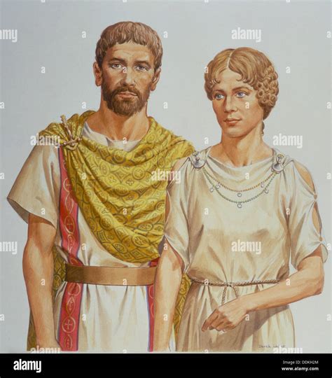 Ein Römischer Mann Und Eine Frau Künstler Derek Lucas Stockfoto Bild