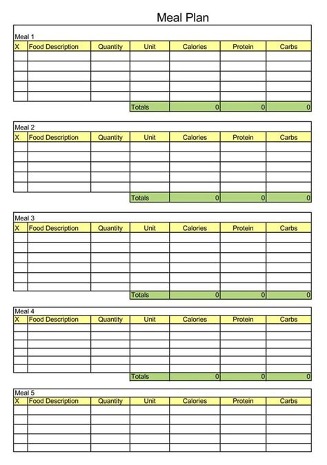 Weekly Meal Planner Template Excel Lovely 25 Free Weekly Daily Meal