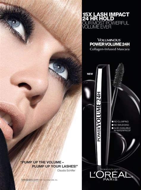 Loréal Paris Cosmetic Advertising With Claudia Schiffer Loréal