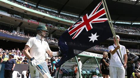 Both union jack flag in the upper left corner and the blue background point to former ties to the great britain. Cricket Australia vs. New Zealand, Boxing Day Test | Steve Smith, Australian flag, cricket news ...
