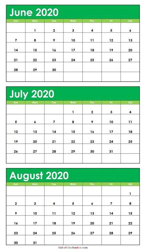 June July Printable Calendar Example Calendar Printable