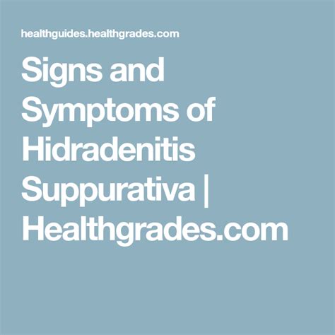 Hidradenitis Suppurativa Symptoms Causes Treatments Symptoms