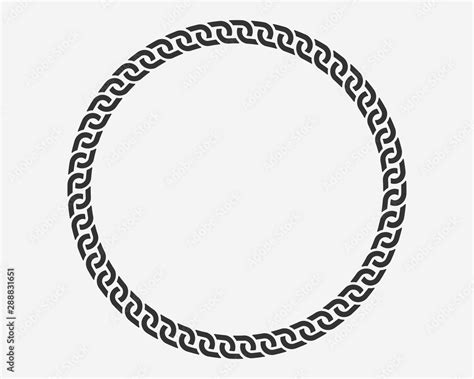 Texture Chain Round Frame Circle Border Chains Silhouette Black And White Isolated On