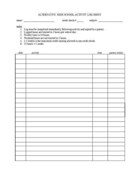 Log Sheets Printable Template Business PSD Excel Word PDF