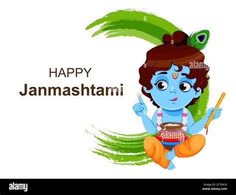 Happy Krishna Janmashtami Sale Little Lord Krishna With Flute And Pot