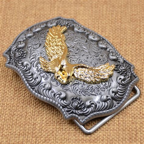Mens Metal Belt Buckle Western Cowboy Bull Horse Eagle Engraved