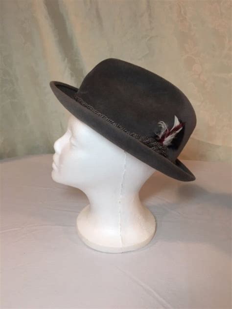 Rare Vintage Stetson Sovereign Gray Felt Fur Fedora Hat Etsy
