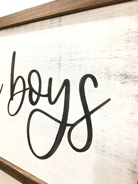 You Me And The Boys Framed Wood Sign Farmhouse Style Wood Etsy